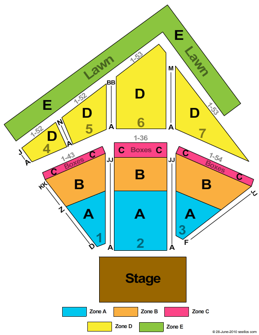 Red Hat Amphitheater End Stage Zone Seating Chart